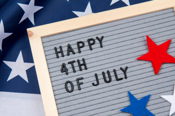 istock Happy 4th of July. Text. Independence Day background 1136870349