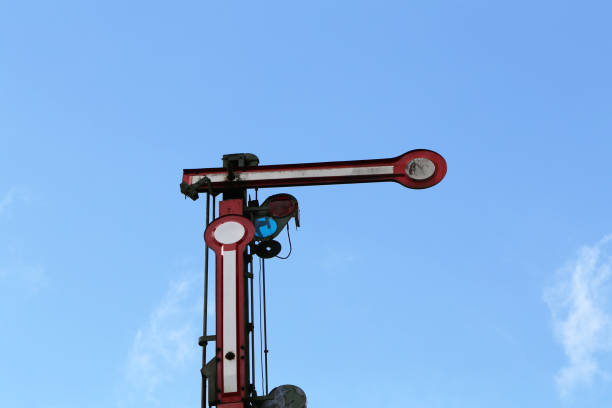 Vintage Railway Semaphore Signal showing STOPVintage Railway Semaphore Signal showing STOP