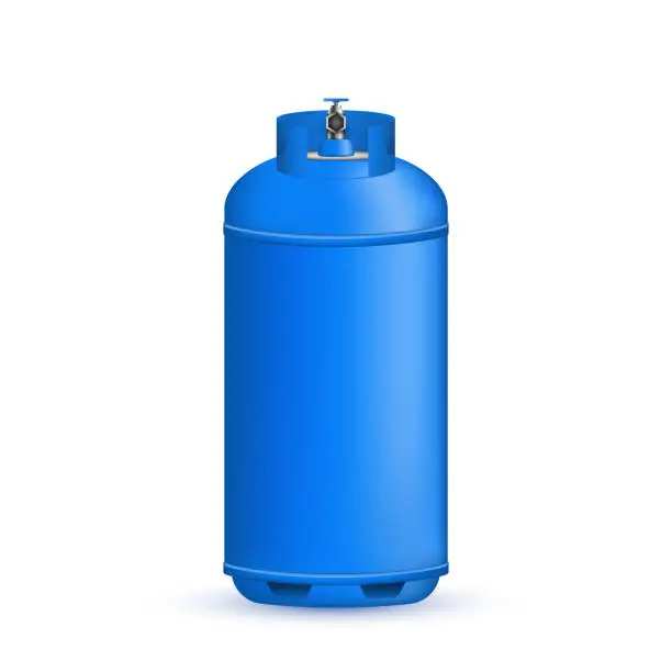 Vector illustration of Creative vector illustration of gas cylinder, tank, balloon, container of propane, butane, acetylene, carbon dioxide isolated on transparent background. Art design template. Abstract concept element