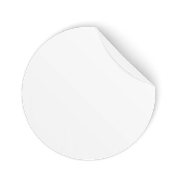 istock Creative vector illustration of round adhesive stickers with curved corner, folded edges isolated on transparent background. Art design paper circle memos template. Abstract concept price tag element 1136878839
