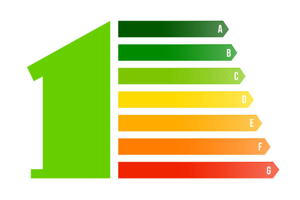 istock Creative vector illustration of home energy efficiency rating isolated on background. Art design smart eco house improvement template. Abstract concept graphic certification system element 1136879169