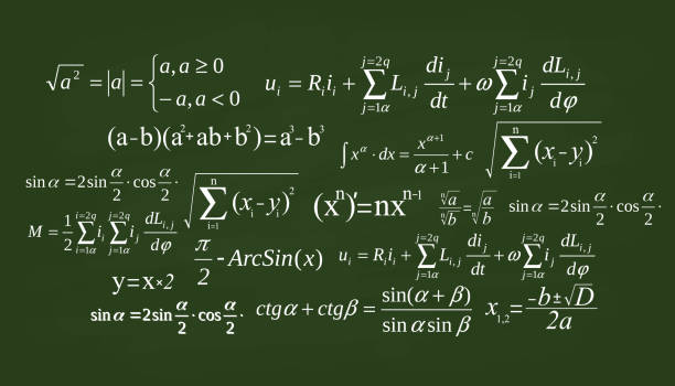 творческая векторная иллюстрация математического уравнения, математического, арифметического, физико-математического фона. экран художе� - formula stock illustrations