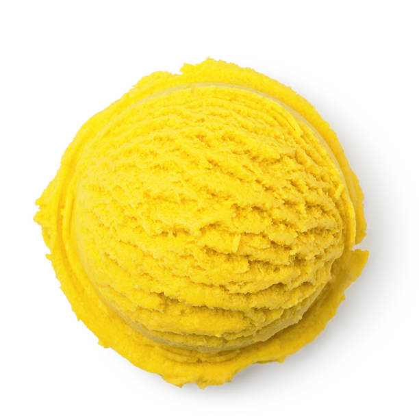 istock Scoop of mango ice cream 1136883446
