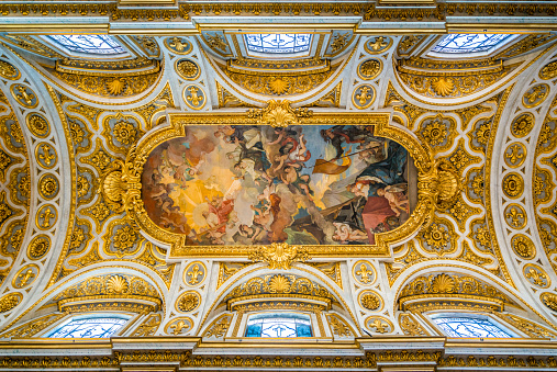 El techo de la iglesia de San Luis de los franceses en Roma, Italia. photo