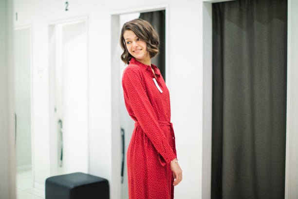 Woman in clothing store
