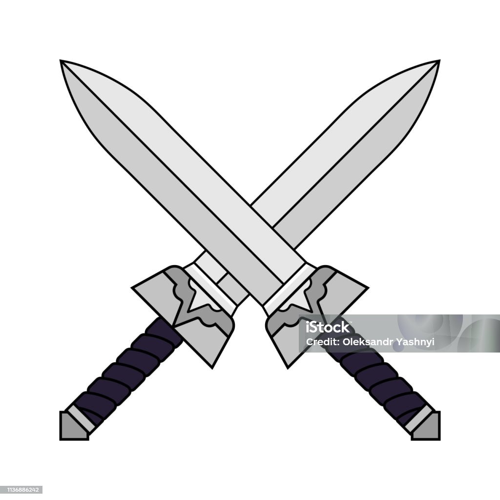 Vector Cartoon Crossed Swords Được Cô Lập Trên Nền Trắng Kiếm Vũ Khí Thời  Trung Cổ Vector Minh Họa Cho Thiết Kế Trò Chơi Thẻ Web Logo Hình minh họa  Sẵn có -