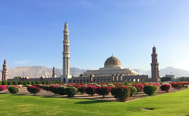 mosque garden - sultan qaboos mosque imagens e fotografias de stock