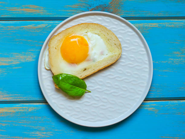 istock fried eggs in bread, sandwich, scrambled eggs (yolk and white) sandwich. food background 1136888949