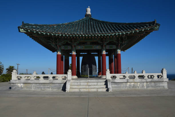 istock Asian temple with bell. Green. 1136888980