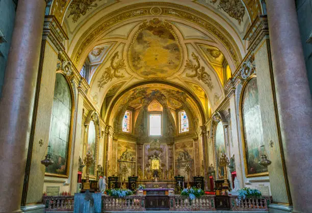Photo of The apse of the Basilica of St. Mary of the Angels and the Martyrs in Rome, Italy.