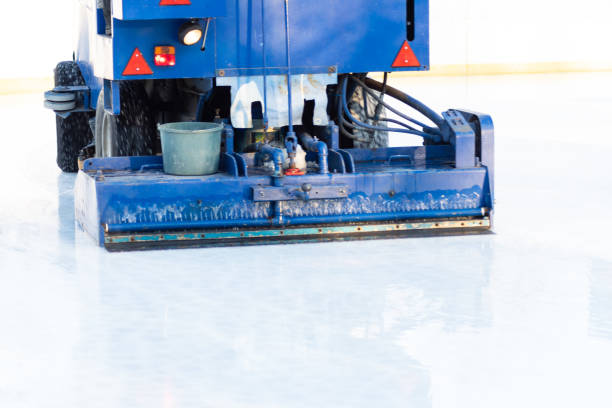 istock ice-filling machine. ice polishing process at the rink. Ice machine (also a resource or ice-filling machine) 1136892431