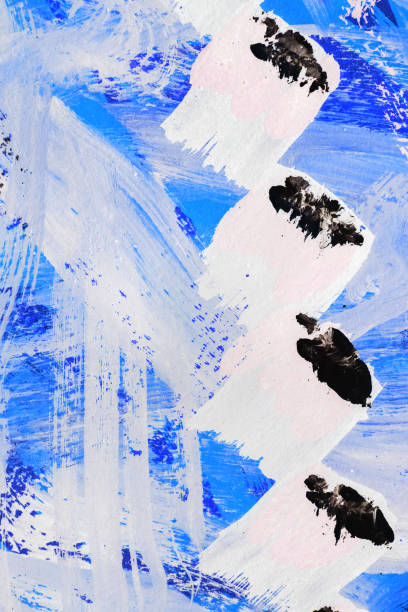 istock Abstract art background hand drawn acrylic painting. 1136895749