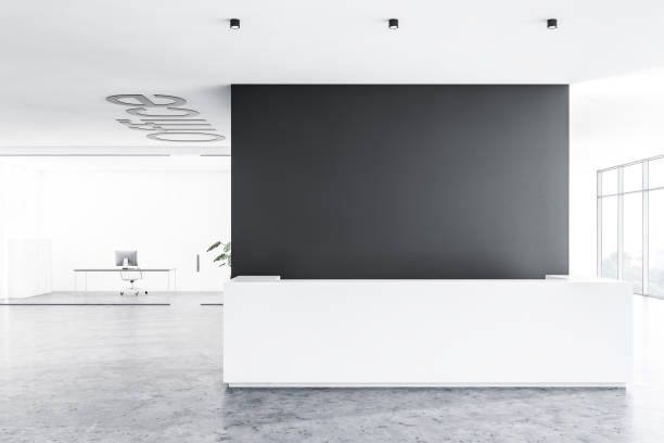 istock White reception desk in modern office lobby 1136897048