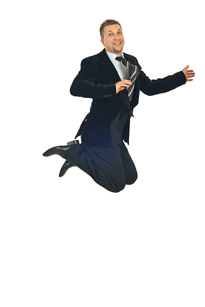 istock Mid adult business man jumping 113689954
