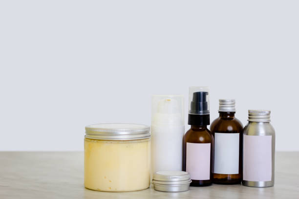 istock Cosmetic bottles and containers with blank label 1136899976
