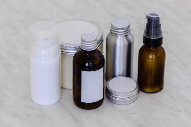 istock Cosmetic bottles and containers with blank label 1136899992