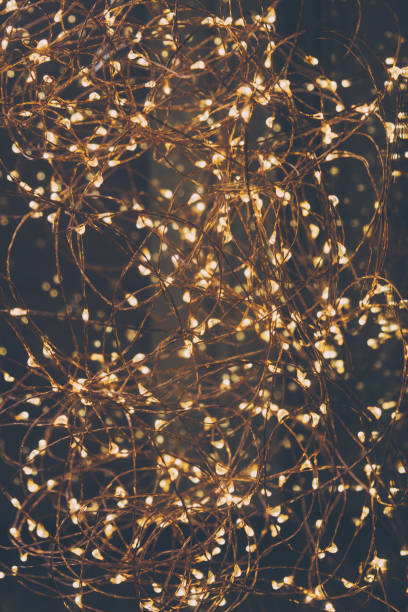 istock Close up of strings of lights, selective focus. 1136903190
