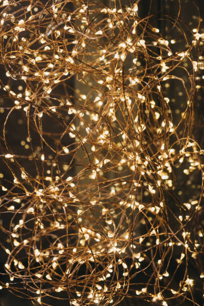 istock Close up of strings of lights, selective focus. 1136903191