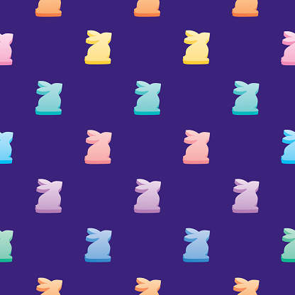Candy Easter Bunnies Seamless Pattern