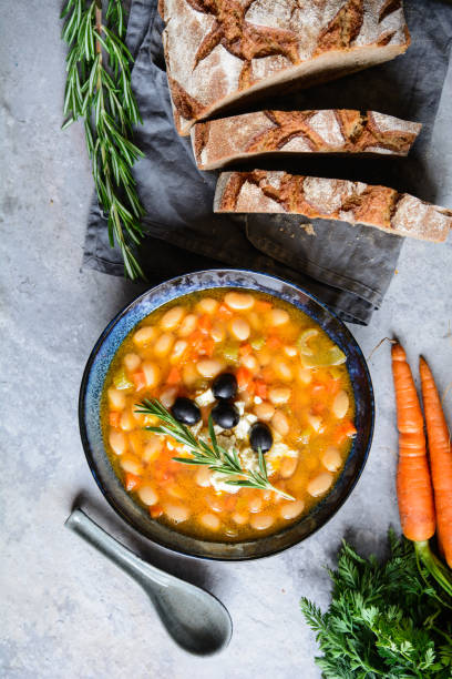 istock Fasolatha – delicious Greek white bean soup 1136905408
