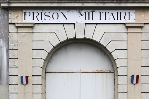Entrance of the old Montluc military prison in Lyon, France