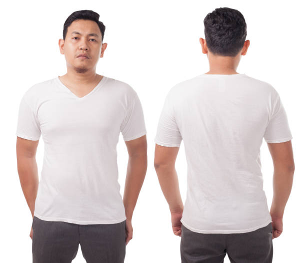 istock White V-Neck Shirt Design Template 1136907634