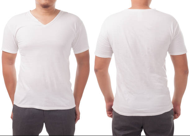 istock White V-Neck Shirt Design Template 1136908582