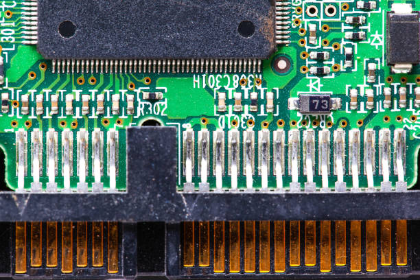 istock top view of an integrated circuit with contacts, macro 1136909933