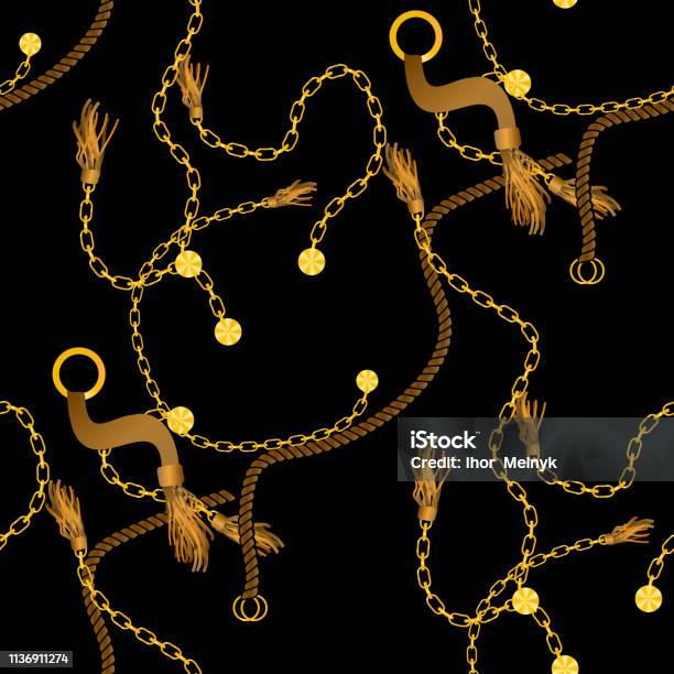 Pattern With Belts Chain Stock Illustration - Download Image Now - Abstract, Accessory Designer Of The Year, Animal