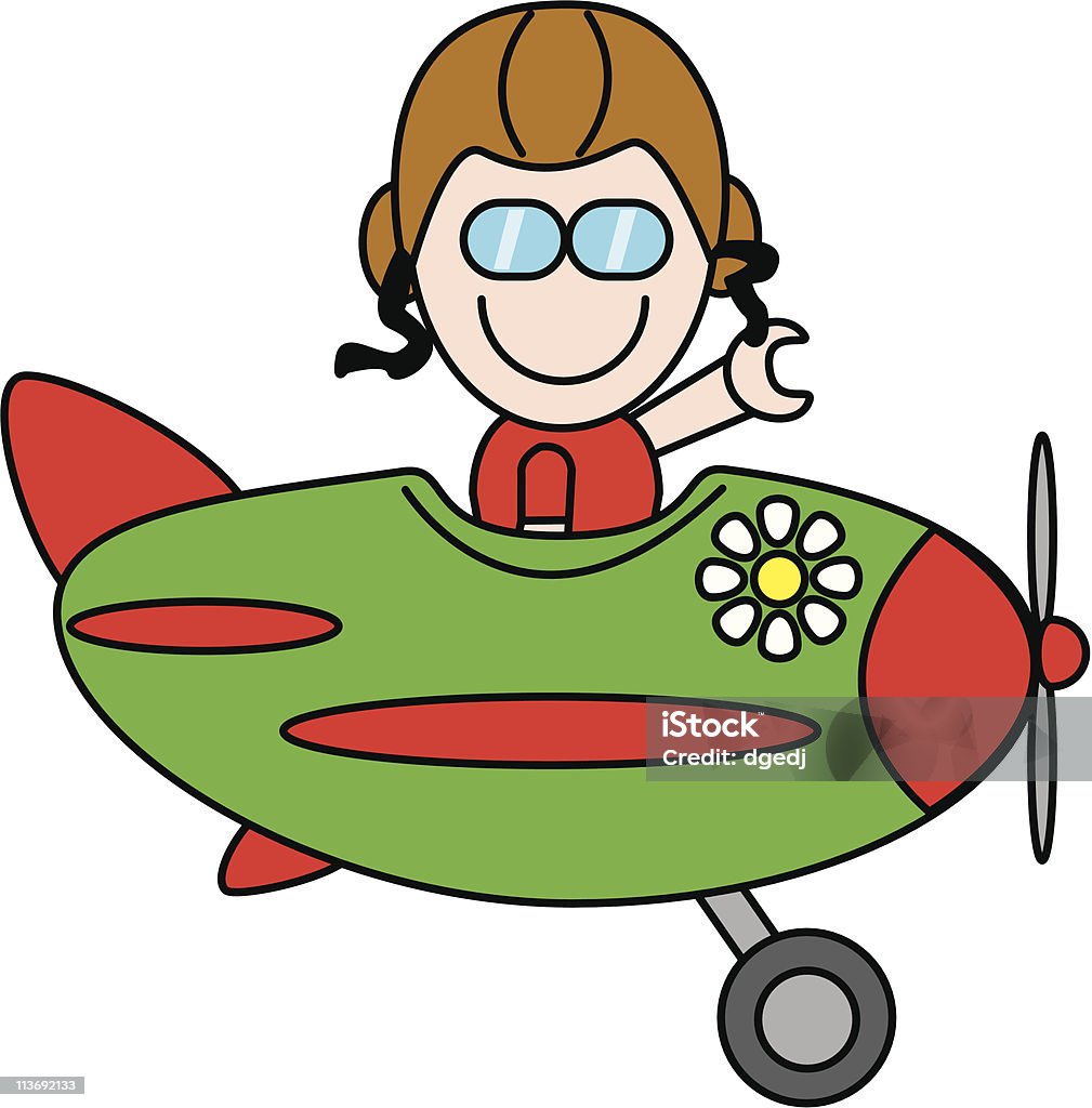 funny aviator  Airplane stock vector