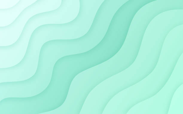 Green Light Layered Abstract Background Light layered topographic abstract ripples mint waves background. plateau drawing stock illustrations
