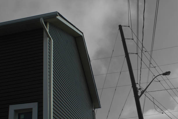 istock Blue House with Telephone Wires 1136929958