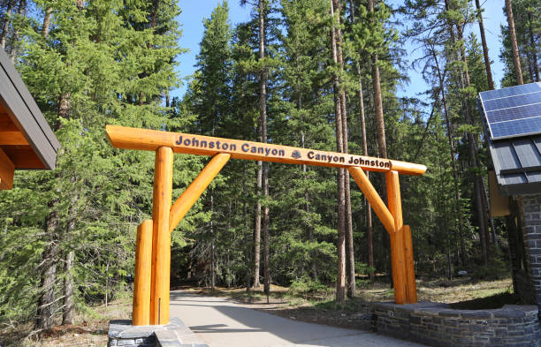 istock The gate to Johnston Canyon 1136930063
