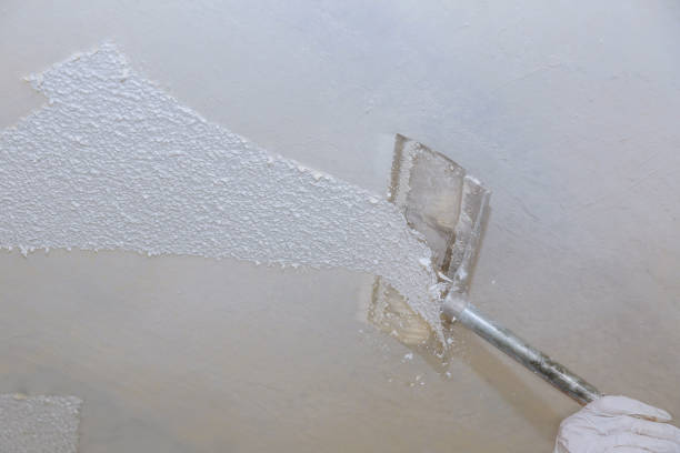 Home ceiling drywall demolition popcorn ceiling texture Home ceiling drywall demolition popcorn ceiling texture unfinished renovated ceiling stock pictures, royalty-free photos & images