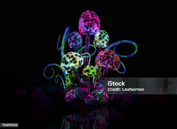 Magical Mushrooms Stock Photo - Download Image Now - Mushroom, Psychedelic, Bunch