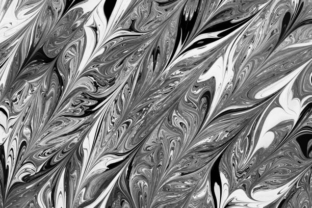 istock Beautiful abstract painting techniques drawing Ebru . 1136936363