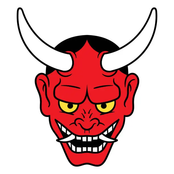 Vector illustration of Cartoon Japanese Oni