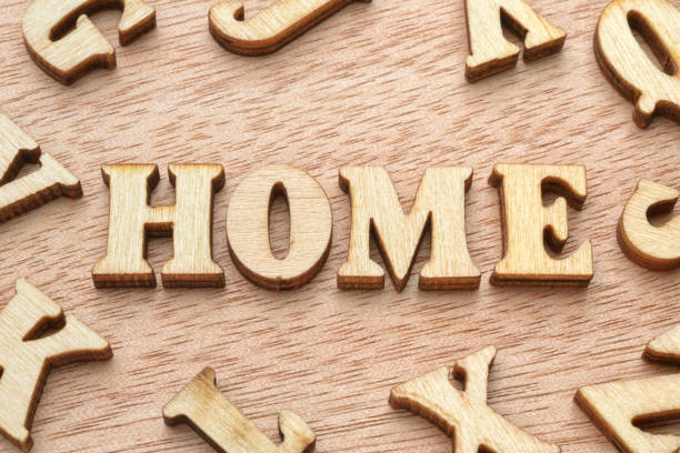 istock Home word wooden letters 1136939807