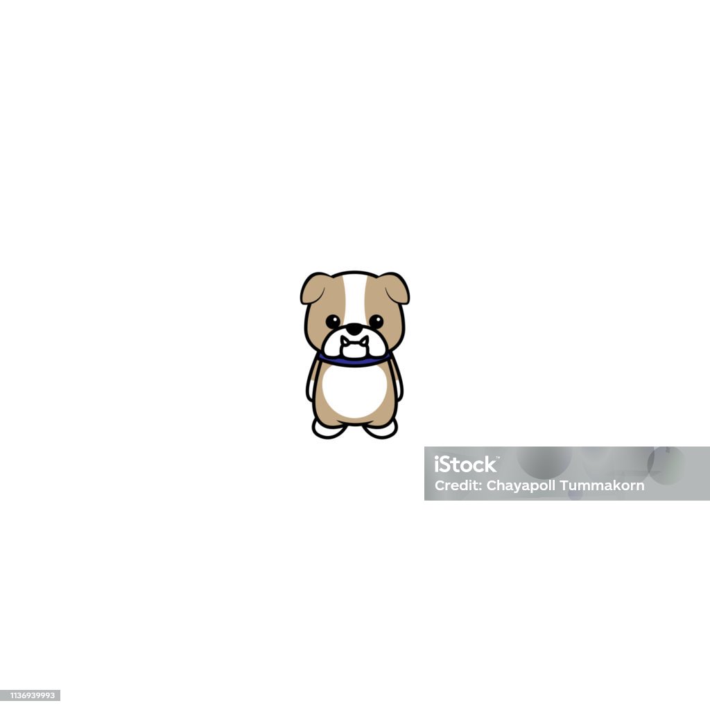 Biểu Tượng Hoạt Hình Chó Con Bulldog Dễ Thương Minh Họa Vector ...
