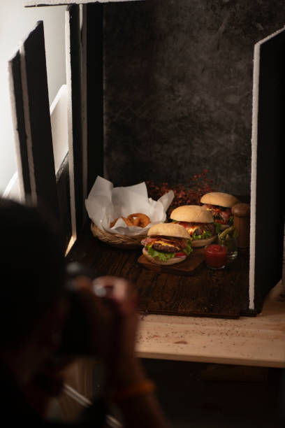 istock Photo studio with professional lighting equipment during shooting food 1136940045