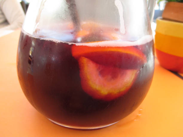 istock Sangria in a glass jug set on a table  Spanish culture 1136940877