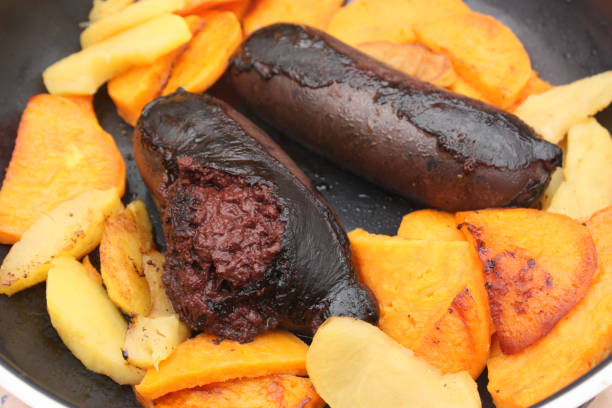 istock Black pudding cooked with sweet potatoes and apples 1136940948