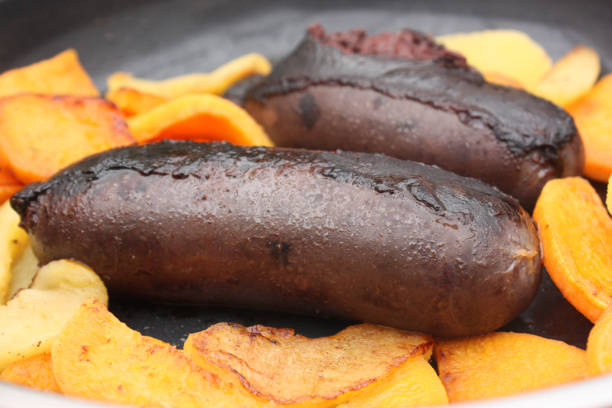 istock Black pudding cooked with sweet potatoes and apples 1136940970