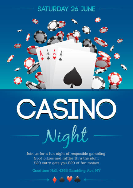 Casino party Casino night party poster invitation design texas hold em illustrations stock illustrations
