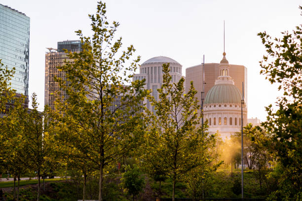 istock St. Louis city skyline at dusk 1136944133