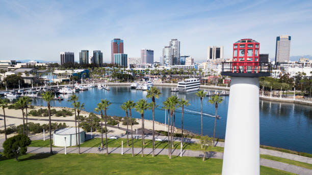 long beach, ca - long beach california lighthouse los angeles county imagens e fotografias de stock