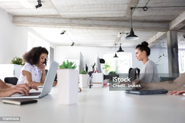 Software Engineers Working In Modern Office Stock Photo - Download Image Now - Desk, Laptop, Computer Software