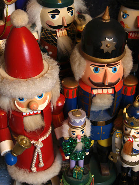 Nutcracker Collection with Santa and Soldier Figures stock photo