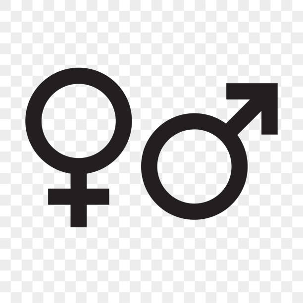 Female and male gender arrow sign. Vector man and woman sex icons Female and male gender arrow sign. Vector man and woman sex icons gender symbol stock illustrations