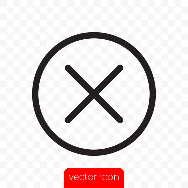 taste schließen. vector close icon line x cross in circle - schlüsselfertig stock-grafiken, -clipart, -cartoons und -symbole
